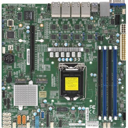 Super Micro Supermicro X11SCM-F Server Motherboard - Intel Chipset - Socket H4 LGA-1151 - Micro ATX - 128 GB DDR4 SDRAM Maximum RAM - DIMM, UDIMM - 4 x Memory Slots - Gigabit Ethernet - 6 x SATA Interfaces