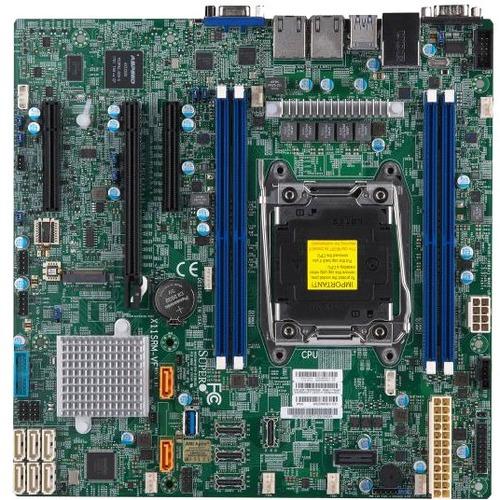 Super Micro Supermicro X11SRM-VF Server Motherboard - Intel Chipset - Socket R4 LGA-2066 - Micro ATX - Xeon Processor Supported - 256 GB DDR4 SDRAM Maximum RAM - RDIMM, LRDIMM, DIMM - 4 x Memory Slots - Gigabit Ethernet - 8 x SATA Interfaces