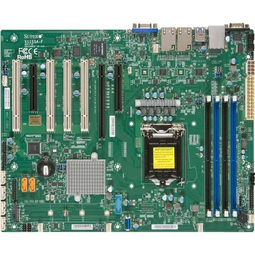 Super Micro Supermicro X11SSA-F Desktop Motherboard - Intel Chipset - Socket H4 LGA-1151 - ATX - 64 GB DDR4 SDRAM Maximum RAM - DIMM, UDIMM - 4 x Memory Slots - Gigabit Ethernet - 6 x SATA Interfaces