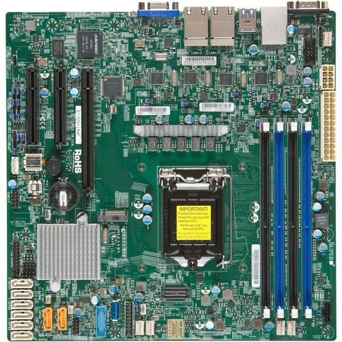 Super Micro Supermicro X11SSH-LN4F Server Motherboard - Intel Chipset - Socket H4 LGA-1151 - Micro ATX - 64 GB DDR4 SDRAM Maximum RAM - DIMM, UDIMM - 4 x Memory Slots - Gigabit Ethernet - 8 x SATA Interfaces