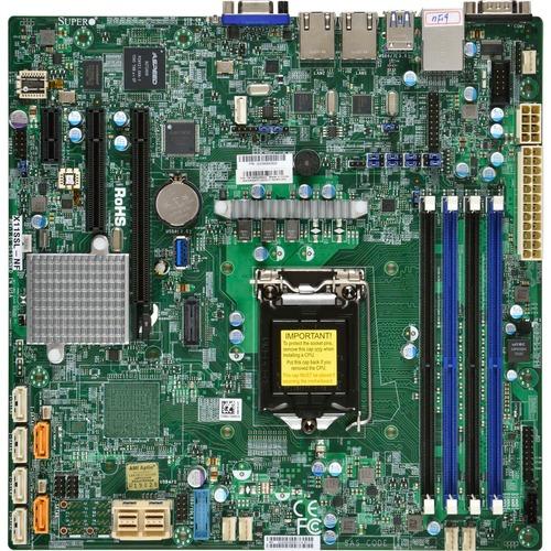 Super Micro Supermicro X11SSL-nF Server Motherboard - Intel Chipset - Socket H4 LGA-1151 - Micro ATX - 64 GB DDR4 SDRAM Maximum RAM - DIMM, UDIMM - 4 x Memory Slots - Gigabit Ethernet - 6 x SATA Interfaces