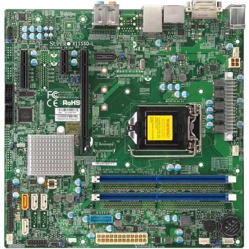 Super Micro Supermicro X11SSQ-L Desktop Motherboard - Intel Chipset - Socket H4 LGA-1151 - Micro ATX - Core i7 Processor Supported - 32 GB DDR4 SDRAM Maximum RAM - UDIMM, DIMM - 2 x Memory Slots - Gigabit Ethernet - HDMI - DisplayPort - 4 x SATA Interfac