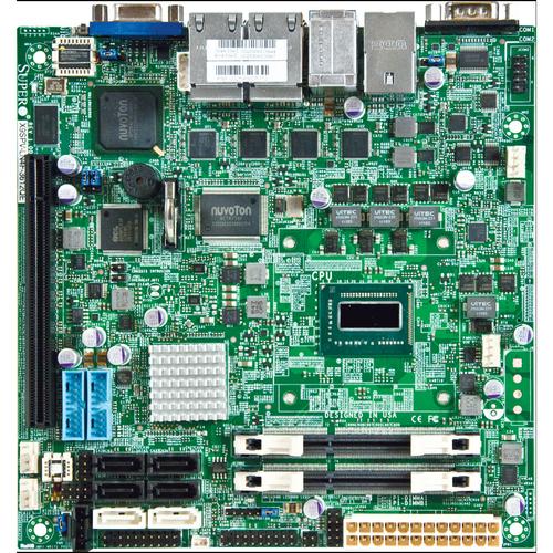Super Micro Supermicro X9SPV-LN4F Server Motherboard - Intel Chipset - Mini ITX - Intel Core i7 i7-3555LE - 16 GB DDR3 SDRAM Maximum RAM - DDR3-1333/PC3-10600, DDR3-1066/PC3-8500 - SoDIMM - 2 x Memory Slots - Gigabit Ethernet - 6 x SATA Interfaces