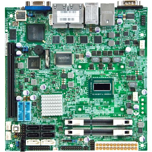Super Micro Supermicro X9SPV-LN4F Server Motherboard - Intel Chipset - Mini ITX - Intel Core i7 i7-3612QE - 16 GB DDR3 SDRAM Maximum RAM - DDR3-1333/PC3-10600, DDR3-1066/PC3-8500 - SoDIMM - 2 x Memory Slots - Gigabit Ethernet - 6 x SATA Interfaces