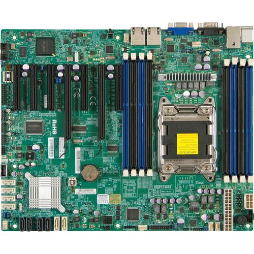 Super Micro Supermicro X9SRL Server Motherboard - Intel Chipset - Socket R LGA-2011 - ATX - 256 GB DDR3 SDRAM Maximum RAM - DDR3-1600/PC3-12800, DDR3-1333/PC3-10600, DDR3-1066/PC3-8500 - DIMM, RDIMM, UDIMM - 8 x Memory Slots - Gigabit Ethernet - 10 x SAT