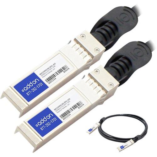 Add-On Computer AddOn SFP+ Network Cable - 3.3 ft Twinaxial Network Cable for Network Device - First End: 1 x SFP+ Network - Second End: 1 x SFP+ Network - 10 Gbit/s - 30 AWG - Black