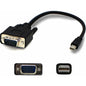 Add-On Computer AddOn 3ft (1M) Mini-Displayport to VGA Black Adapter - M/M - 3 ft Mini DisplayPort/VGA Video Cable for Video Device - Mini DisplayPort Male Digital Audio/Video - HD-15 Male VGA - Black