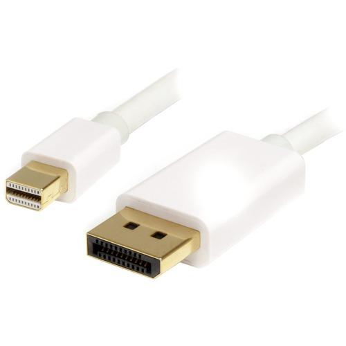 StarTech.com 2m (6 ft) White Mini DisplayPort to DisplayPort 1.2 Adapter Cable M/M - DisplayPort 4k - Create a high-resolution 4k x 2k connection with HBR2 support between your Mini DisplayPort-equipped laptop and a standard DP monitor - 2m Mini DP to DP
