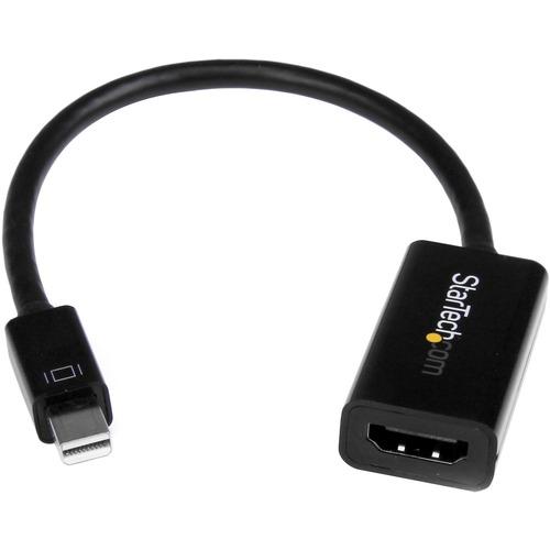 StarTech.com Mini DisplayPort to HDMI 4K Audio / Video Converter - mDP 1.2 to HDMI Active Adapter for UltraBook / Laptop - 4K @ 30 Hz - Black - Connect an HDMI Display to a Single Mode Mini DisplayPort video source - Mini DisplayPort 1.2 to HDMI - mDP 1.
