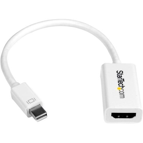 StarTech.com Mini DisplayPort to HDMI 4K Audio / Video Converter - mDP 1.2 to HDMI Active Adapter for Mac Book Pro / Mac Book Air - 4K @ 30 Hz - White - Connect an HDMI Display to a Single Mode Mini DisplayPort video source - Mini DisplayPort 1.2 to HDMI