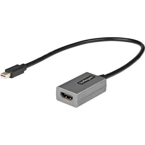 StarTech.com Mini DisplayPort to HDMI Adapter, mDP to HDMI Adapter Dongle, 1080p, Mini DP 1.2 to HDMI Video Converter, 12" Long Cable - Mini DisplayPort 1.2 to HDMI adapter dongle connects mDP laptop to HDMI display - 1080p 60Hz video/7.1 audio/HDCP 1.4