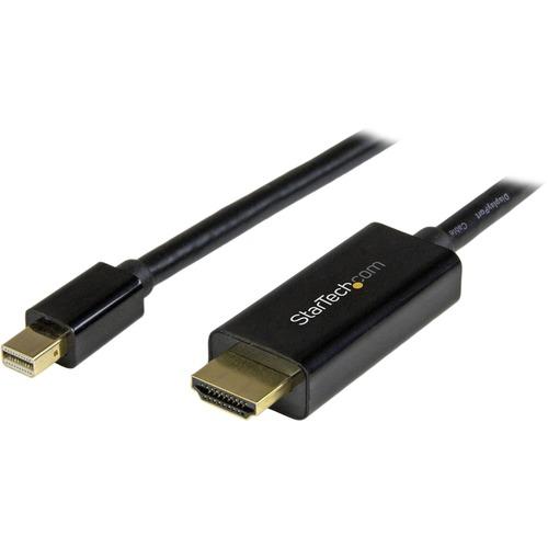 StarTech.com Mini DisplayPort to HDMI Converter Cable - 3 ft (1m) - 4K - Eliminate clutter by connecting your PC directly to an HDMI display using this short cable - Mini DisplayPort to HDMI converter - Mini DisplayPort to HDMI cable - mDP to HDMI - Mini