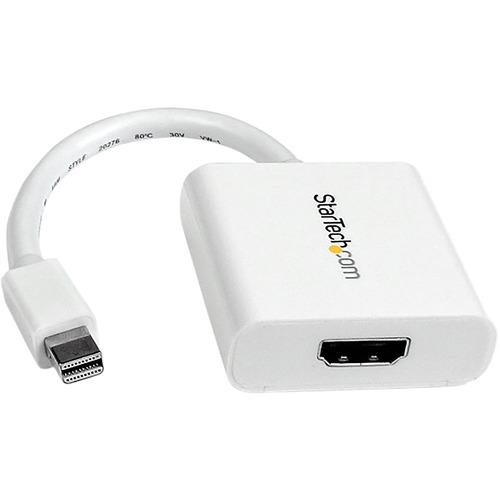 StarTech.com Mini DisplayPort to HDMI Video Adapter Converter - White - Connect an HDMI-capable display to a Mini-DisplayPort-equipped PC or Mac computer - Mini displayport to hdmi adapter - mini displayport to hdmi converter - mini dp to vga adapter -mi