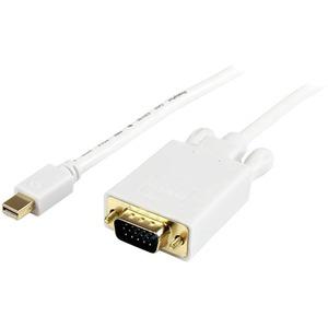 StarTech.com 10 ft Mini DisplayPort to VGA Adapter Converter Cable - mDP to VGA 1920x1200 - White - 10 ft Mini DisplayPort/VGA Video Cable for Notebook, Video Device, Ultrabook, Projector, Monitor, TV - First End: 1 x Mini DisplayPort Male Digital Audio/