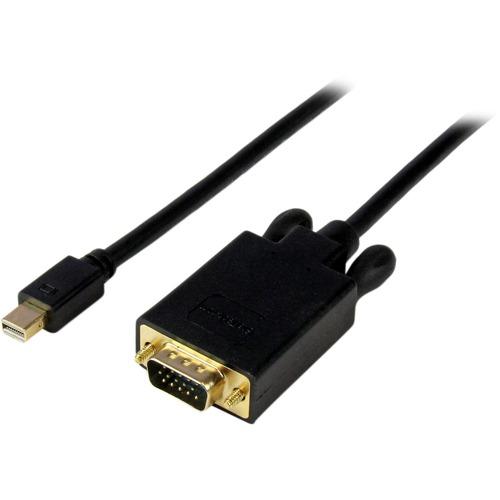 StarTech.com 3 ft Mini DisplayPort to VGAAdapter Converter Cable - mDP to VGA 1920x1200 - Black - Connect a Mini DisplayPort-equipped PC or Mac to a nearby VGA monitor/projector, with a short 3ft black cable - Mini DisplayPort to VGA Converter - Mini Dis