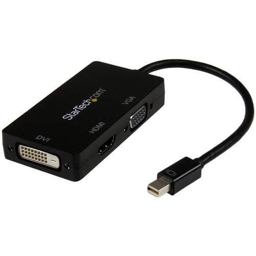 StarTech.com Mini DisplayPort Adapter - 3-in-1 - 1080p - Monitor Adapter - Mini DP to HDMI / VGA / DVI Adapter Hub - Connect a Mini DisplayPort-equipped PC or MacÂ® to an HDMI, VGA, or DVI Display - Mini DisplayPort to VGA - Mini DisplayPort to DVI - Mini