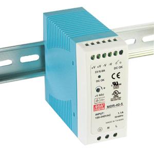 Advantech B+B SmartWorx 40W Single Output Industrial DIN Rail Power Supply - DIN Rail - 220 V AC, 110 V AC Input - 24 V DC @ 1.7 A Output - 40 W - 88% Efficiency