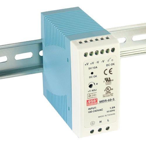 Advantech B+B SmartWorx MeanWell MDR-60-48 Power Supply - DIN Rail - 120 V AC, 230 V AC, 370 V DC Input - 48 V DC @ 1.25 A Output - 60 W - 87% Efficiency