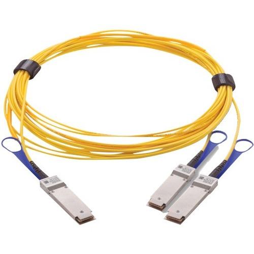 Mellanox 200Gb/s to 2x100Gb/s Active Splitter Fiber Cable - 98.4 ft Fiber Optic Network Cable for Network Device, Switch, Network Adapter - First End: 1 x QSFP28 Network - Second End: 2 x QSFP28 Network - 200 Gbit/s - Splitter Cable - Black