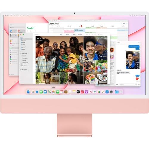 Apple iMac MGPN3LL/A All-in-One Computer - Apple M1 Octa-core (8 Core) - 8 GB RAM - 512 GB SSD - 24" 4.5K 4480 x 2520 - Desktop - Pink - Apple M1 Chip - macOS Big Sur - English (US) Keyboard - IEEE 802.11 a/b/g/n/ac/ax - 143 W