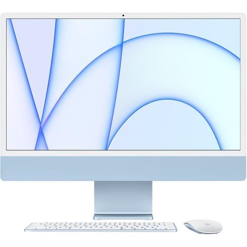 Apple iMac MJV93C/A All-in-One Computer - Apple M1 Octa-core (8 Core) - 8 GB RAM - 256 GB SSD - 24" 4.5K 4480 x 2520 - Desktop - Blue - Apple M1 Chip - macOS Big Sur - IEEE 802.11 a/b/g/n/ac/ax - 143 W