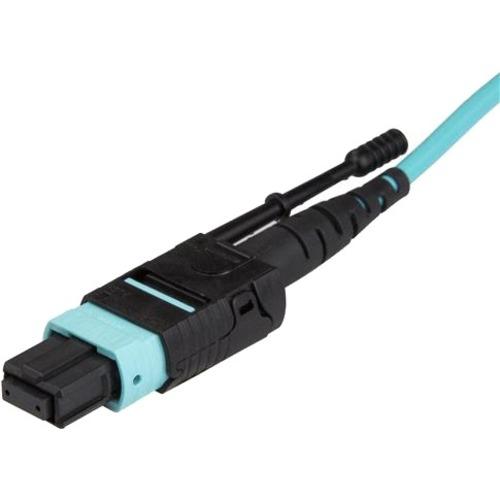 StarTech.com 2m 6 ft MPO / MTP Fiber Optic Cable - Plenum-Rated MTP to MTP Cable - OM3, 40G MPO Cable - Push/Pull-Tab - MPO MTP Cable - 6.6 ft Fiber Optic Network Cable for Patch Panel, Switch, Network Device, Server, Router, Media Converter, Hub - First