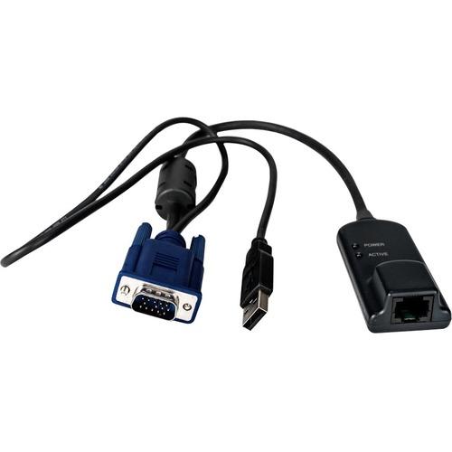Vertiv Avocent MPU IQ Interface for VGA USB Computers with Virtual Media, TAA Compliant - RJ-45/USB/VGA Server Interface Module for Keyboard/Mouse, Switch, Monitor, Server - HD-15 VGA, Male USB - RJ-45 Female Network - Black - TAA Compliant