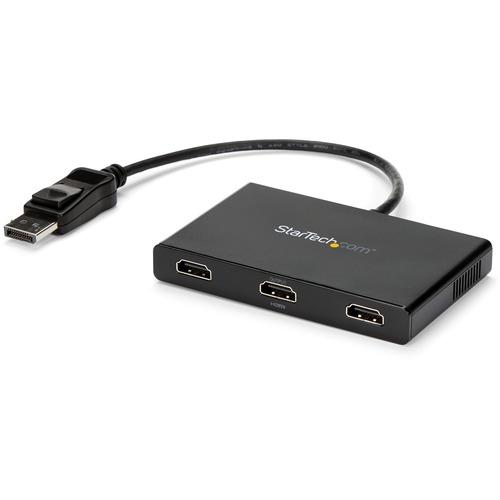 StarTech.com 3-Port Multi Monitor Adapter, DisplayPort to 3x HDMI MST Hub, Triple 1080p, Video Splitter for Extended Desktop Mode, Windows - 3-port DisplayPort to HDMI multi-monitor adapter drives 3x 1080p 60Hz or 2x 4K 30Hz HDMI displays to extend deskt
