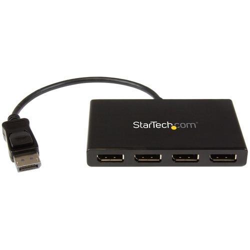 StarTech.com 4-Port Multi Monitor Adapter, DisplayPort 1.2 MST Hub, 4x 1080p, DP Video Splitter for Extended Desktop Mode, Windows Only - 4-port DisplayPort multi-monitor adapter drives 4x 1080p 60Hz DP displays to extend your desktop - DP 1.2/HBR2/MST (