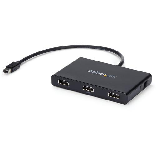 StarTech.com 3-Port Multi Monitor Adapter, Mini DisplayPort to HDMI MST Hub, 3x 1080p, Video Splitter for Extended Desktop Mode, Windows - 3-port Mini DisplayPort to HDMI multi-monitor adapter drives triple 1080p 60Hz or dual 4K 30Hz HDMI displays to ext