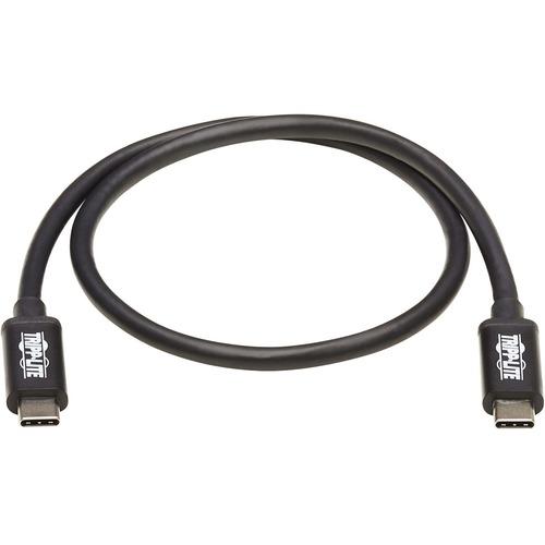 Tripp Lite Thunderbolt 3 Cable, M/M, 0.5 m, Black - 1.6 ft Thunderbolt 3 Video/Data Transfer Cable for MacBook, Chromebook, Ultrabook, External Hard Drive, Docking Station, Monitor, Notebook, Hub, Video Device, Mobile Device, External GPU, ... - First En