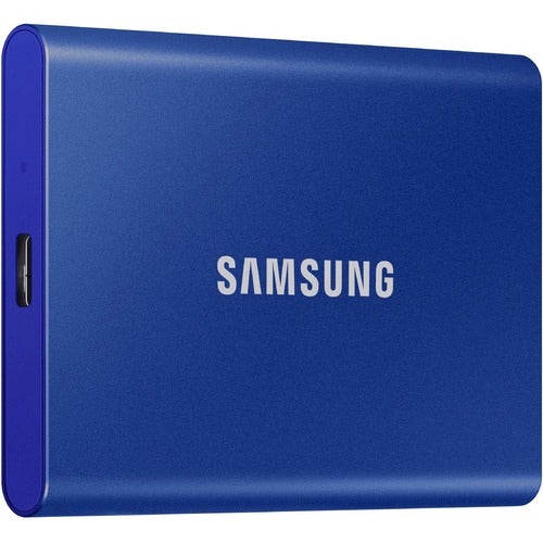 Samsung T7 MU-PC2T0R/WW 1 TB Portable Solid State Drive - External - PCI Express NVMe - Indigo Blue - Gaming Console, Desktop PC, Smartphone, Tablet Device Supported - USB 3.2 (Gen 2) Type C - 1050 MB/s Maximum Read Transfer Rate - 256-bit Encryption Sta