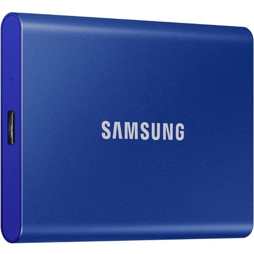 Samsung T7 MU-PC2T0H/AM 2 TB Portable Solid State Drive - External - PCI Express NVMe - Indigo Blue - Gaming Console, Desktop PC, Smartphone, Tablet Device Supported - USB 3.2 (Gen 2) Type C - 1050 MB/s Maximum Read Transfer Rate - 256-bit Encryption Sta