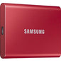 Samsung T7 MU-PC2T0R/AM 2 TB Portable Solid State Drive - External - PCI Express NVMe - Metallic Red - Gaming Console, Desktop PC, Smartphone, Tablet Device Supported - USB 3.2 (Gen 2) Type C - 1050 MB/s Maximum Read Transfer Rate - 256-bit Encryption St