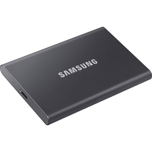 Samsung T7 MU-PC2T0T/AM 2 TB Portable Solid State Drive - External - PCI Express NVMe - Titan Gray - Gaming Console, Desktop PC, Smartphone, Tablet Device Supported - USB 3.2 (Gen 2) Type C - 1050 MB/s Maximum Read Transfer Rate - 256-bit Encryption Stan