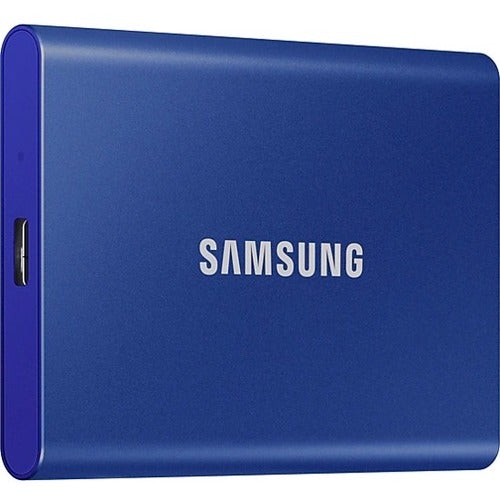 Samsung T7 MU-PC500H/AM 500 GB Portable Solid State Drive - External - PCI Express NVMe - Indigo Blue - Gaming Console, Desktop PC, Smartphone, Tablet Device Supported - USB 3.2 (Gen 2) Type C - 1050 MB/s Maximum Read Transfer Rate - 256-bit Encryption S