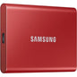 Samsung T7 MU-PC500R/AM 500 GB Portable Solid State Drive - External - PCI Express NVMe - Metallic Red - Gaming Console, Smartphone, Tablet, Desktop PC Device Supported - USB 3.2 (Gen 2) Type C - 1050 MB/s Maximum Read Transfer Rate - 256-bit Encryption