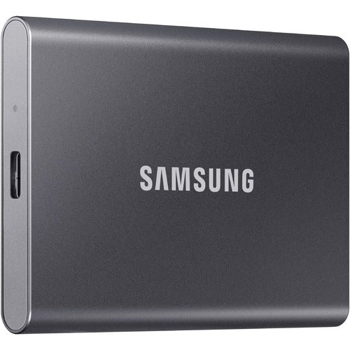 Samsung T7 MU-PC500T/AM 500 GB Portable Solid State Drive - External - PCI Express NVMe - Titan Gray - Gaming Console, Desktop PC, Smartphone, Tablet Device Supported - USB 3.2 (Gen 2) Type C - 1050 MB/s Maximum Read Transfer Rate - 256-bit Encryption St