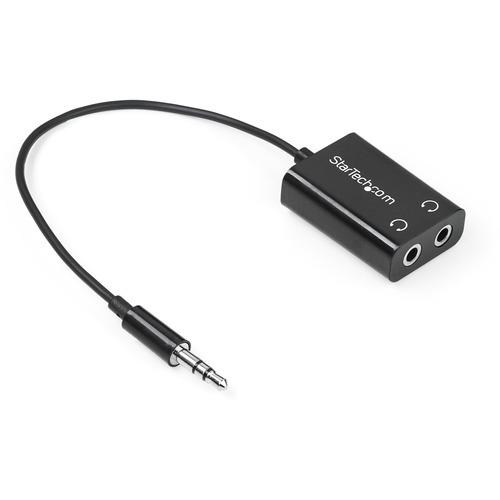 StarTech.com Black Slim Mini Jack Headphone Splitter Cable Adapter - 3.5mm Male to 2x 3.5mm Female - Split the audio from your iPodÂ® / MP3 player to two sets of headphones - Mini Jack Splitter - Headphone Splitter Cable - Headphone Y Cable - Mini Stereo