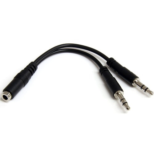 StarTech.com 3.5mm 4 Position to 2x 3 Position 3.5mm Headset Splitter Adapter - F/M - Connect a 4-position headset with audio and microphone input to your desktop or laptop computer - headset cable - 3.5mm headset adapter - headset splitter cable - mini