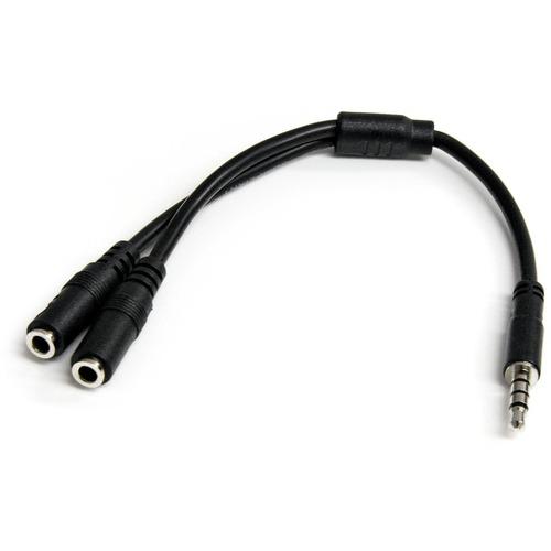 StarTech.com Headset adapter for headsets with separate headphone / microphone plugs - 3.5mm 4 position to 3 position and 2 position 3.5mm M/F - Turns a 3.5mm audio output port into two distinct ports - one 3.5mm headphone jack and one 3.5mm microphone p
