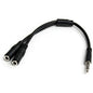StarTech.com Headset adapter for headsets with separate headphone / microphone plugs - 3.5mm 4 position to 3 position and 2 position 3.5mm M/F - Turns a 3.5mm audio output port into two distinct ports - one 3.5mm headphone jack and one 3.5mm microphone p