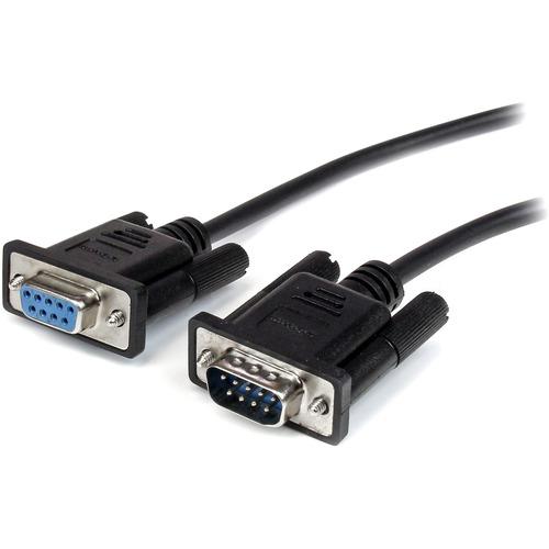 StarTech.com 1m Black Straight Through DB9 RS232 Serial Cable - M/F - Extend the connection between your DB9 serial devices by up to 1m - db9 extension cable - serial extension cable - male to female serial cable - db9 male to female cable - rs232 extens