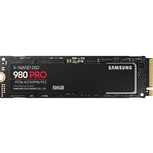 Samsung 980 PRO MZ-V8P500B/AM 500 GB Solid State Drive - M.2 2280 Internal - PCI Express NVMe (PCI Express NVMe 4.0 x4) - Desktop PC, Notebook Device Supported - 6900 MB/s Maximum Read Transfer Rate - 256-bit Encryption Standard - 5 Year Warranty