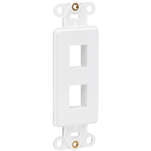 Tripp Lite Center Plate Insert, Decora Style - Vertical, 2 Ports - 2 x Total Number of Socket(s) - White - Acrylonitrile Butadiene Styrene (ABS)