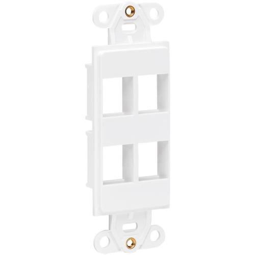 Tripp Lite Center Plate Insert, Decora Style - Vertical, 4 Ports - 4 x Total Number of Socket(s) - White - Acrylonitrile Butadiene Styrene (ABS)