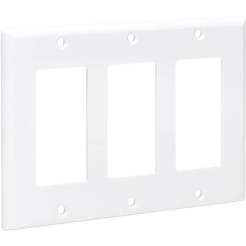 Tripp Lite Triple-Gang Faceplate, Decora Style - Vertical, White - 3-gang - White - Acrylonitrile Butadiene Styrene (ABS)