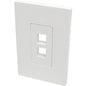 Tripp Lite 2-Port Single-Gang Universal Keystone Wallplate, White - 2 x Total Number of Socket(s) - 1-gang - White - Polycarbonate - TAA Compliant