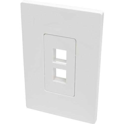 Tripp Lite 2-Port Single-Gang Universal Keystone Wallplate, White - 2 x Total Number of Socket(s) - 1-gang - White - Polycarbonate - TAA Compliant