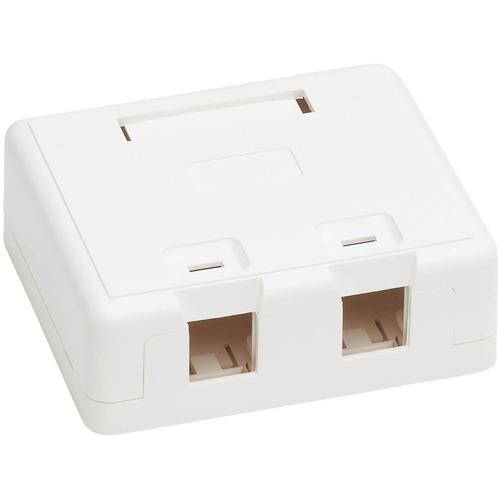 Tripp Lite Surface-Mount Box for Keystone Jacks - 2 Ports, White - 2 x Total Number of Socket(s) - White - Acrylonitrile Butadiene Styrene (ABS)